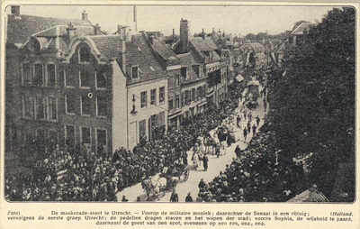 99843 Afbeelding van de gekostumeerde optocht de Wijsheid en de vijf Faculteiten ter gelegenheid van het 57e lustrum ...